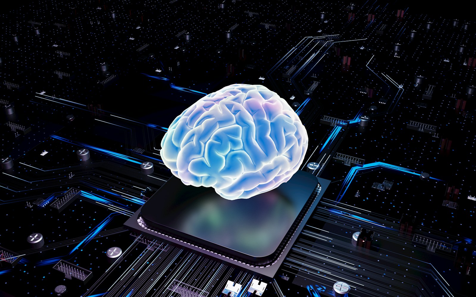 A brain over cpu represents artificial intelligence.