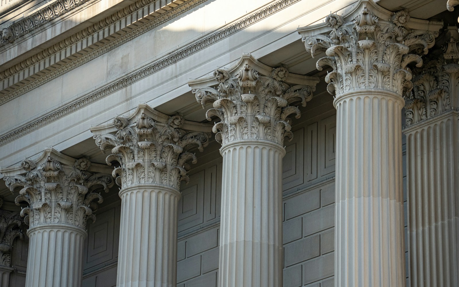 a building with columns